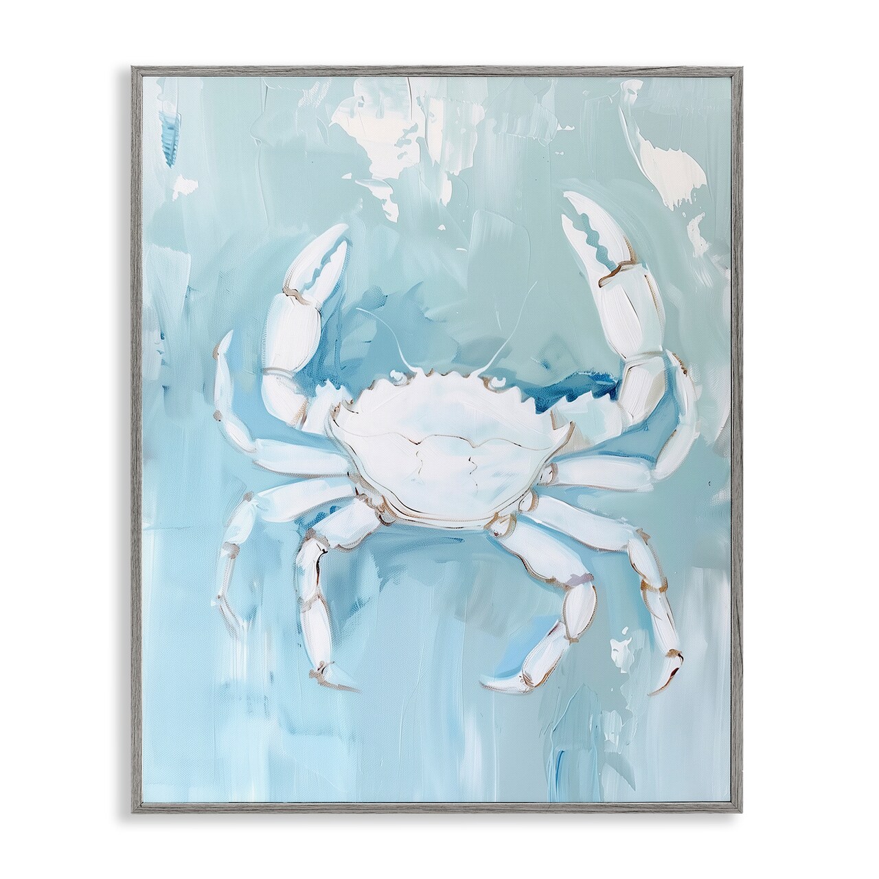 Stupell Industries White Coastal Crab Framed Giclee Wall Art Design by Arlington Prints
